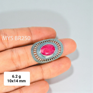 แหวนพลอยทับทิมทำมือและแหวนเงินแท้ 925 ราคาขายส่ง เครื่องประดับเงิน - Product Image 1