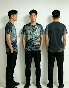 T-shirt en coton tricoté 100% personnalisé avec impression par sublimation 3D intégrale, séchage rapide, coupe ample, respectueux de l'environnement - Product Image 3