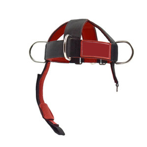Harnais de boxe en nylon rouge avec double anneau de fermeture, équipement de protection réglable pour adultes unisexe, couleur unie - Product Image 1