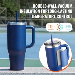 Borraccia Sportiva Isolata in Acciaio Inox da 40 oz, Bottiglia Termica a Doppia Parete per Campeggio con Coperchio Dritto, Tazza da Viaggio per Caffè - Product Image 2