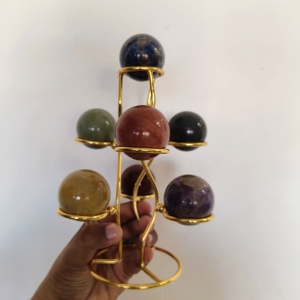 Exclusif Nouvelle Arrivée 7 Chakra Sphère Table Top Stand Décoratif Showpiece Pour La Maison et Les Bureaux Guérison Boule De Cristal Cadeaux - Product Image 5