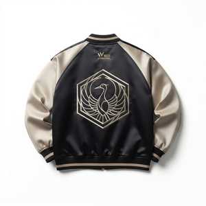 Men's Bomber Jacket Japan Style Purple Green Satin Zipper Front Logo Autumn Wear Sukajan Jackets Reversible Eco-Friendly - Product Image 2