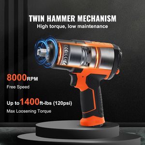 Llave de Impacto Neumática de Alto Torque de 1/2 Pulgada, Ligera, 4.6 Libras, 1400 Libras-Pie, Pistola de Impacto Metálica con 11 Accesorios - Product Image 2
