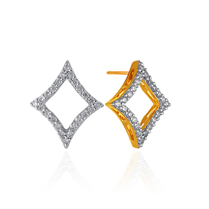 Pendientes de Diamantes Minimalistas Kite Gleam, con Forma de Diamante, Oro Amarillo de 18K con Diamantes Cultivados en Laboratorio, Fabricación de Joyería Fina - Product Image 2
