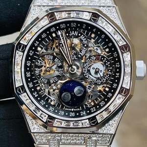 Montre de luxe entièrement sertie de diamants VVS de qualité supérieure, fabriquée en laboratoire, nouvelle collection - Product Image 3