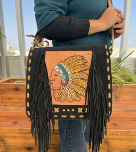 Vente chaude Portable usiné à la main en cuir suédé dissimulé transporter sac à bandoulière en cuir véritable grand concepteur épaule femmes sac - Product Image 2