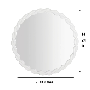 Espejo de Pared Redondo de Madera Tallada con Diseño de Cuerda, Estilo Vintage, para Sala de Estar - Product Image 6