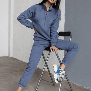 Chándal de entrenamiento de 2 piezas de talla grande para mujer, jersey de manga larga, Sudadera con capucha y pantalones de chándal, conjunto de trajes transpirables para correr - Product Image 4