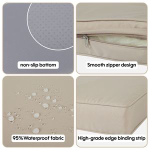 Set di 14 Copricuscini per Mobili da Esterno, 7 Pezzi (6 Posti) per Divano Sezionale in Vimini e Rattan, Include Coprisedile e Coprischienale - Product Image 3