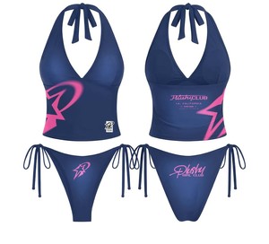 2025 <b>Sexy</b> Patchwork Swimsuit 3 Piece <b>Set</b> Bandeau Bikini <b>Set</b> with Solid Pants Fashion Swimwear Beachwear for Women - Product Image 1