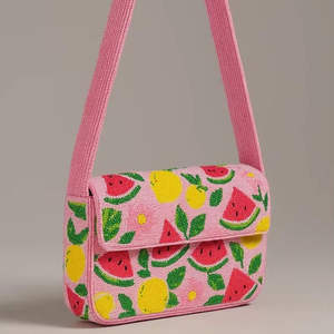 Sac fourre-tout promotionnel artisanal de luxe indien fait main, forme baguette, perles de verre multicolores, décontracté et durable - Product Image 4