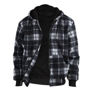 Sweat à capuche zippé doublé en sherpa pour homme, conçu pour le travail hivernal et le confort en extérieur, polaire chaude - Product Image 1