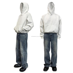 Proveedor de Ropa al por Mayor, Sudaderas Personalizadas de Color Sólido, Mezcla de Algodón de 360 g/m², Estilo Holgado, Sudaderas para Hombre - Product Image 4