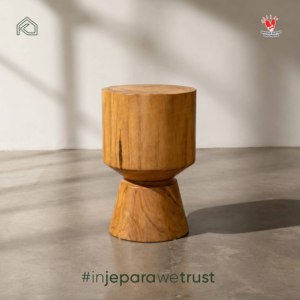 <b>Stool</b> Solid Teak <b>Wood</b> Side Table Rustic Accent Furniture for Living Room Resort Jepara Indonesia - Product Image 1