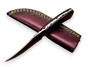 Cuchillo EDC de hoja fija personalizado Nordic Forge con mango de Micarta, funda de cuero, OEM personalizable, espiga completa, acero 12c27, industrial - Product Image 5