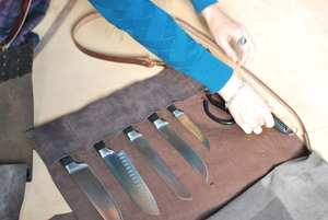 Bolsa de Cuero Premium para Cuchillos de Chef, Organizador de Cocina para Restaurante, Resistente a Olores, de Alta Resistencia, Cómoda Funda para Utensilios de Cocina - Product Image 6