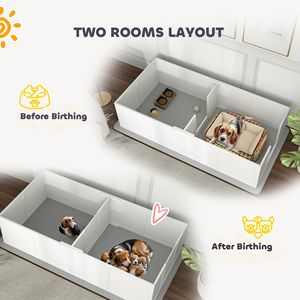 Cuccia per Cani di Taglia Media e Piccola 196 x 97 x 48 cm con Tappetino Impermeabile e Porta Regolabile - Cucce e Mobili per Animali Domestici - Product Image 4
