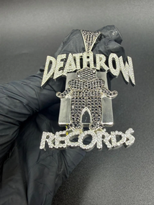 LUXESHINE JEWELLERY Pendentif unisexe Hip Hop plaqué argent sur le thème de Death Row Records avec moissanite et design micro-incrusté - Product Image 3