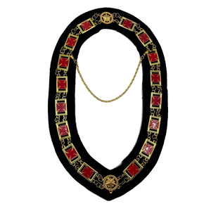 Collier maçonnique plaqué or 2024, très demandé, pour Chevaliers Templiers Grand Maître, en métal, sur fond de velours noir - Product Image 3