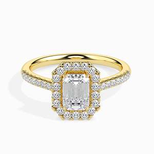 Elegant <b>Emerald</b> Cut Moissanite Halo Engagement <b>Ring</b> Sparkling Side Stones Trendy Gold/<b>Silver</b>/Rose Gold Plated Wedding Party - Product Image 2