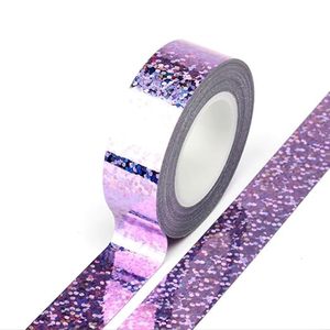 Autocollants adhésifs holographiques colorés en gros, en PET résistant, pour la décoration artisanale, le scrapbooking et les projets d'emballage - Product Image 1