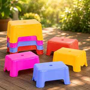 Heavy Duty Eco-Friendly Plastic Foot <b>Stool</b> Stackable Modern Ottoman Durable Portable Seat <b>Storage</b> Bedroom Warehouse Home Living - Product Image 5