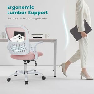 Sedia da Ufficio Ergonomica con Supporto Lombare, Design a Rete, Altezza Regolabile, Girevole, Seduta Ampia per Dirigenti - Product Image 6