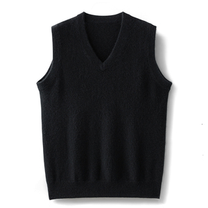 Gilet pull tricoté VIBE SEWN pour homme, col en V, épaules dénudées, rayé, 100 % acrylique, épais, anti-boulochage, respirant, pour l'hiver - Product Image 6