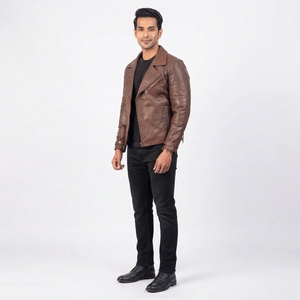 Veste de style motard pour homme, veste décontractée à fermeture éclair, veste à manches longues, veste tendance, fabrication sur mesure, vente en gros - Product Image 2