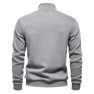 Sweat-shirt à col zippé pour homme, patchwork, mélange de coton, léger, décontracté, sport, streetwear - Product Image 4