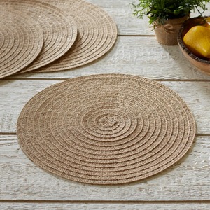 Natural Rattan Woven Placemats Set Handmade <b>Round</b> Bamboo Woven Placemat 400 Mm Non Slip Bohemian Table <b>Mat</b> For Dining Kitchen - Product Image 1