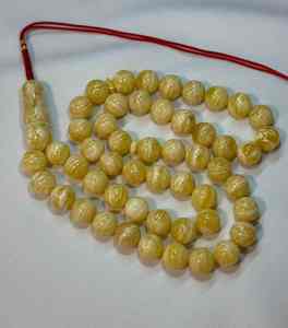 Cuentas Redondas de Ámbar Natural con Diseño de Piel de Tigre, Blancas, de 11+ mm, Cuentas de Rosario Musulmanas de Alta Calidad para Imanes - Product Image 4