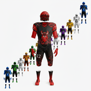 New Latest Design Customized Sublimated American Football Uniform Jersey Pants Set Lightweight Teamwear Supplier For League Kit - Product Image 1
