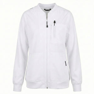 Chaqueta Médica de Tela Elástica Suave para Mujer, con Cierre, Uniforme de Enfermería, Chaqueta de Trabajo para Doctoras de Hospital, Estilo Bomber - Product Image 4