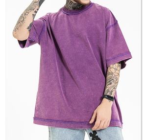 T-shirt à épaules tombantes en coton biologique 100% lourd (270 grammes), lavé à l'acide, personnalisable avec votre propre logo de marque, t-shirt surdimensionné - Product Image 6