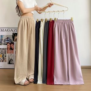 Pantalon large taille haute pour femme 2026, en soie douce, avec cordon de serrage, coupe ample, jambe droite – Prix usine CN Bangladesh - Product Image 1