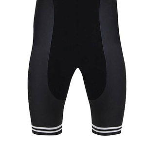 Cuissard de cyclisme noir pour homme avec bandes blanches et matière respirante en nylon et élasthanne - Product Image 4