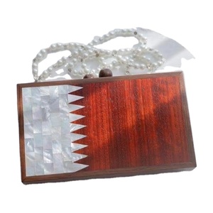 Bolso de Mano de Lujo Personalizable Hecho a Mano para Boda, Incrustaciones de Nácar, Alta Calidad, Cierre Abierto, Estilo Femenino, Cadenas Bordadas, Islámico - Product Image 1