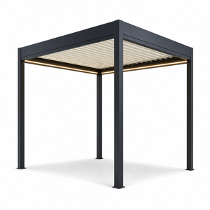 Pérgola de aluminio con lamas ajustables RKOVE RK-S3 6*6M con iluminación LED arquitectónica para eventos, pérgola inteligente de aluminio - Product Image 3