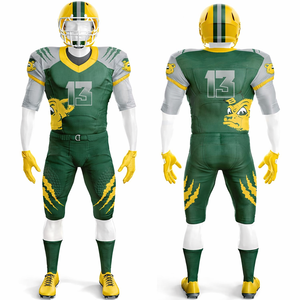 Wholesale Custom American Football Uniform Sublimated Jersey Pants Set Short Sleeve Quick Dry Breathable Men's - Product Image 1