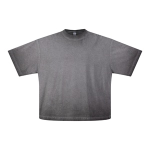 Camiseta de Alta Calidad 100% Algodón Lavado, Estilo Vintage, Oversize, Hip Hop, Personalizable, Casual, Tejida, al por Mayor para Hombre - Product Image 2