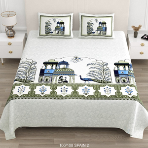 Wholesale 100% Cotton Bohemian Style Bedsheet Set 2 Pillow Covers Traditional <b>Floral</b> Printed Soft Lightweight Bedspread Hotel - Product Image 2