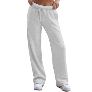 Pantalones Deportivos Casuales de Cintura Alta para Mujer, Cómodos, de Color Sólido, con Cordón Elástico, Estampado Tejido, Estilo Plano - Product Image 6
