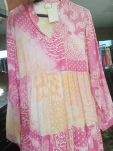 Vintage Style Neck Button Placket Patchwork Printed Cotton Stretchable Summer Spring Kurti <b>Long</b> Sleeve <b>Boho</b> Loose Fit <b>Dress</b> 2026 - Product Image 2
