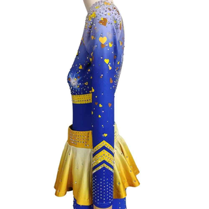 Tenue de compétition tendance All Star avec des paillettes brillantes et des motifs en strass, uniforme de cheerleading - Product Image 3