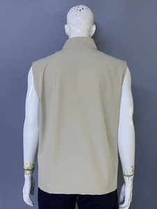 Mens <b>Utility</b> Gilet Stand Collar Patch Pocket Sleeveless Jacket Lightweight Padded <b>Vest</b> Water Repellent OEM Wholesale - Product Image 3