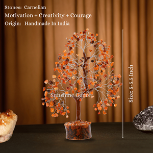 Arbre de Vie en Cristal de Cornaline en Gros avec Fil d'Argent, Pierres de Guérison, Décoration d'Intérieur - Product Image 5