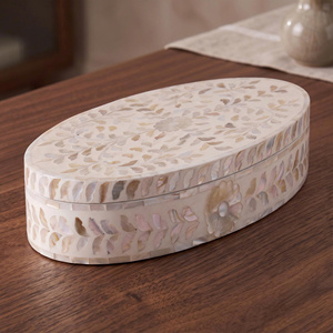 Boîte en bois antique en nacre à motif floral, boîte MOP pour le rangement du chocolat, produit artisanal de l'usine vietnamienne - Product Image 3