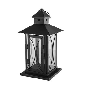Modern Luxury Trending 2026 Factory selling Classical Metal & Glass <b>Lantern</b> With <b>Black</b> Finish Candle <b>Lantern</b> for Garden Decor - Product Image 6