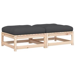 Poggiapiedi da Patio in Legno di Pino Massiccio, Grigio Standard con Finitura in Legno Naturale, Arredo Durevole ed Elegante - Product Image 2